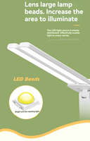 Lampe d'étude rechargeable pour étudiants, lampe de bureau LED portable avec protection des yeux, lumière de lecture à intensité réglable, lampe LED