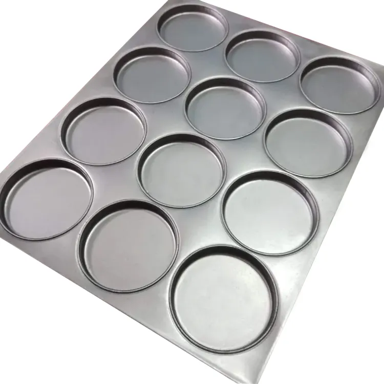 5 Zoll Hamburger Brötchenpfanne aluminisierter Stahlbrotbackform Muffin Kuchen-Tablett