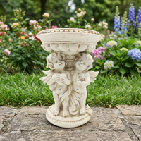 Statue de mangeoire à oiseaux double ange en résine de 13,58 pouces, pot de fleurs sculpture ange pour jardin, patio extérieur, pelouse, décoration intérieure - Vente en gros