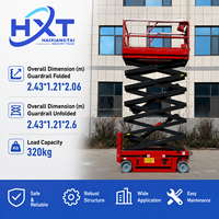 Plateforme élévatrice verticale HXT 6m 8m 10m 14m, petite nacelle élévatrice à ciseaux, plateforme aérienne électrique autotractée entièrement automatique, capacité 100kg