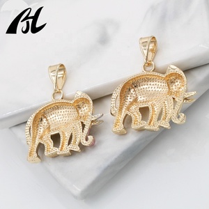 H38 H39 Nuovi Arrivi Gioielli Placcati Oro Ciondolo Charm Animale Gioielli Elefante Dorato - Product Image 5