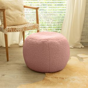 Pouf rond Db Jaxx Ellis en fausse fourrure de mouton rose, décoration moderne pour salon - Product Image 5