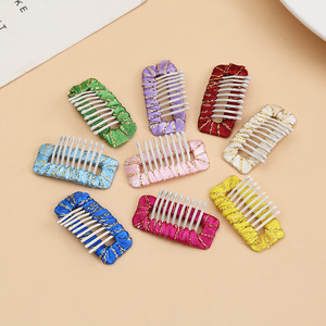 Cinta envuelta con bordes dorados y brillantes de 3,2 cm, clips de Metal para extensión de 9 dientes, horquillas a presión para cabello de mascotas hechas a mano, joyería para el cabello - Product Image 5