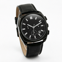 Usine de bijoux Shenzhen Capstan, vente en gros de montres à quartz carrées noires pour hommes, petite série, logo personnalisé, texture crocodile, cuir noir
