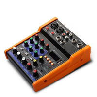 Console de mixage DJ 4 canaux R2 UHF, carte son, amplificateur audio, karaoké, microphone dynamique à condensateur, microphone sans fil pour église