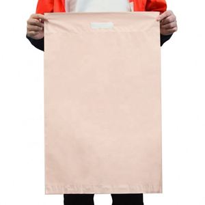 Impresión de logotipo personalizado 100% bolsas de correo biodegradables con asa embalaje sobres bolsas color <span class=keywords><strong>nude</strong></span> - Product Image 4