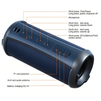 Haut-parleur audio sans fil portable étanche pour extérieur, avec subwoofer, forme personnalisée, logo, prise en charge de l'application, fabrication OEM/ODM