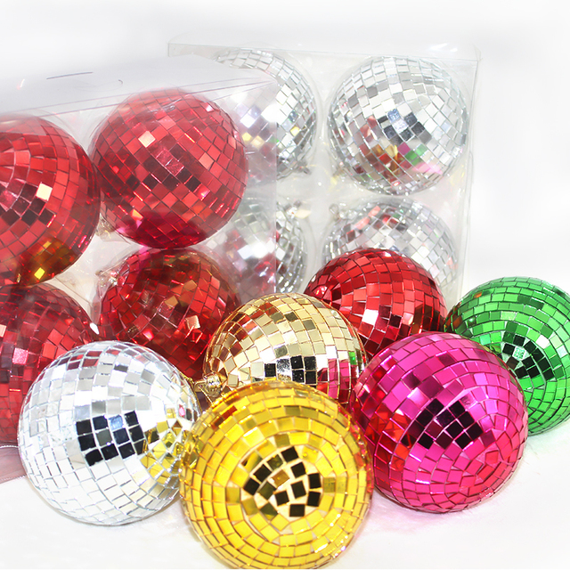 Factory Wholesale Disco Mirror Ball for Stage Party Decoration Christmas Tree Hanging Solid Ball Silver Gold Red Foam Ball