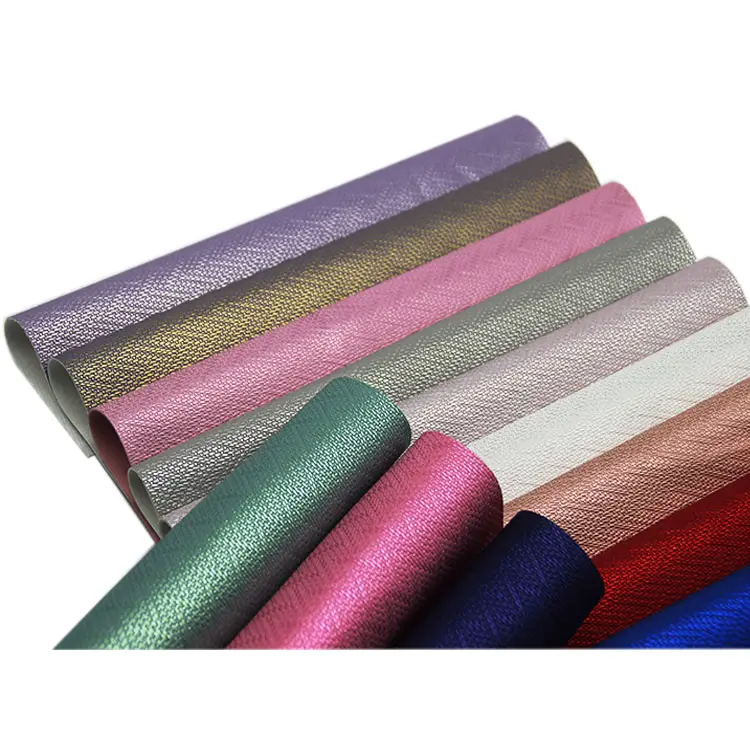 metallic printed leather fabric textured pu leather material for wallet decoration