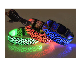 <span class=keywords><strong>Collar</strong></span> de perro con estampado de leopardo, recargable por USB, eléctrico, led, novedad, 2017 - Product Image 2