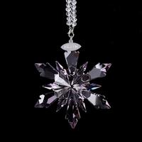 Ornement de Noël en forme de flocon de neige en cristal, pendentif facetté à suspendre pour arbre de Noël, rétroviseur de voiture, fenêtre et décoration de fêtes