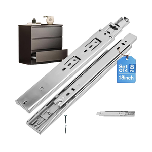 8 inç ağır tam uzatma rulman lineer kılavuzlar gümüş çekmece Sider dağı çekmece rayları - Product Image 1