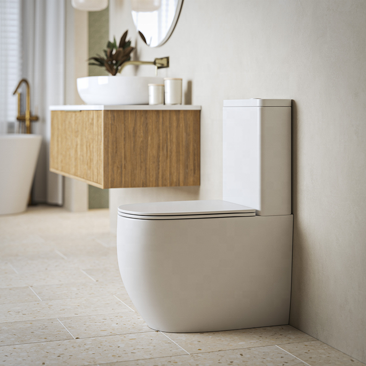 Bathroom Two Piece Water Closet Toilet Bowl Floor Mounted Washdown