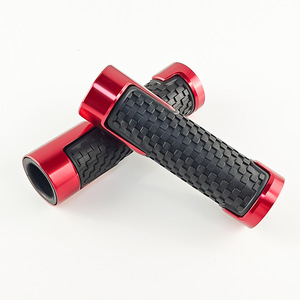 Poignées de guidon de moto Qiangye, en caoutchouc rouge et noir, CNC universelles pour vélo tout-terrain, scooter, accessoire de guidon - Product Image 3