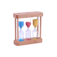 Set Jam Pasir Kayu untuk Menyikat Gigi, Menyeduh Teh, 125 Menit, Desain Minimalis Modern, Hadiah Kreatif, Ornamen