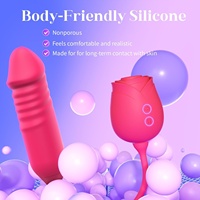 Vibrator Dildo Sexspielzeug für Frauen - Rosen-Sexspielzeug mit Stoßfunktion G-Punkt-Vibratoren & 10 Saugmodi