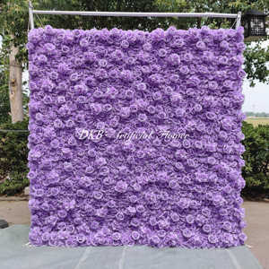 Dkb nhà máy tùy chỉnh 8x8 Hoa Tường màu tím nhân tạo lụa tăng cuộn lên 8ft x 8ft hoa Backdrop tường - Product Image 2