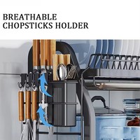 Support de rangement de cuisine en acier inoxydable Support de vidange multifonctionnel pour bols et plats ménagers