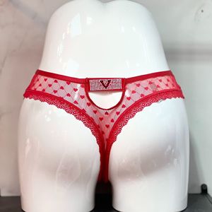 กางเกงชั้นในผู้หญิงสีพื้นปักลายลูกไม้ <span class=keywords><strong>Victoria</strong></span>'s <span class=keywords><strong>Secret</strong></span> แบบเว้ารูปตัววีประดับเพชร ลูกไม้เซ็กซี่แบบจีสตริง - Product Image 1