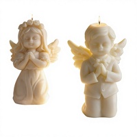 Moule en silicone pour bougie d'aromathérapie, gâteau, diffuseur, pierre en résine époxy, plâtre, motifs Fille ange et Petit garçon, DIY, transfrontalier