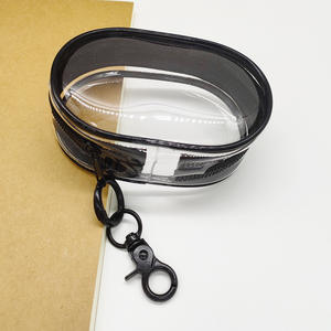 Custom Logo Data Cable Charger Storage Bag Mini PVC Transparent Lipstick <b>Pouch</b> Clear Storage Bag with Zipper - Product Image 2