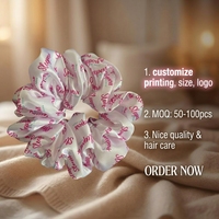 FAMA BSCI Factory, faible MOQ, XL, logo personnalisé, chouchous en satin de polyester doux et écologique, OEM ODM, accessoires capillaires unisexes