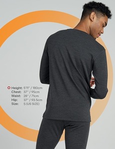 CELINNE <b>Long</b> Sleeve Thermal Base Layer Shirt <b>Men</b> Winter Merino Wool Thermal Underwear <b>Long</b> <b>Johns</b> For <b>Men</b> - Product Image 2