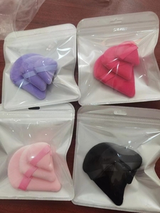 Zonyin - Paquete de 3 Esponjas de Maquillaje Triangulares de Terciopelo <span class=keywords><strong>Negro</strong></span>, con Logotipo Personalizado, Suaves, Mini y Grandes, para Polvo Facial - Product Image 4