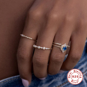 Anillo de perlas de agua dulce vintage de plata esterlina S925 al por mayor con diamante, joyería de moda, anillo DIY de lujo - Product Image 3