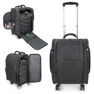 Wholesale Nylon Large Space Wheeled Soft-Sided Artist Cosmetic Train Case Makeup <b>Trolley</b> - Product Image 2
