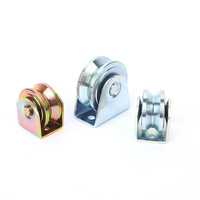Roulette de porte coulissante moderne robuste de 100 mm à double roulement, roue en zinc coloré, poulie en U à rainure en Y pour portes coulissantes