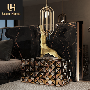 Cabecero negro de diseño italiano de estilo europeo de lujo moderno, marco de cama tamaño queen, dormitorio, camas reales de lujo - Product Image 2