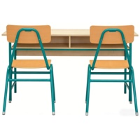 Ensemble moderne de bureau et chaise double pour étudiants, table d'école, mobilier de salle de classe, salle de conférence, lecture