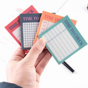 Paquete de 4 Blocs de Notas Adhesivas Transparentes Multicolor con Cuadrícula de 120 Hojas y Diseño de Control de Tiempo para Planificación Semanal y Seguimiento de Tareas - Product Image 1