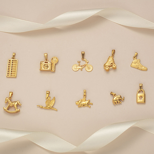 Novo Design Hip Hop Aço Inoxidável Jóias Charme 18K Gold Plating Jesus Cruz Coração Asa Pingente - Product Image 3