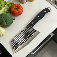 Couteau de cuisine en acier inoxydable forgé à la main hachoir de chef couperet chinois avec manche en bois couteaux de cuisine