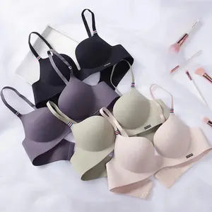 Kustom Bra tanpa kelim # Bra tanpa kelim dan celana dalam wanita Bralette wanita katun bernapas nyaman Set Bra dewasa