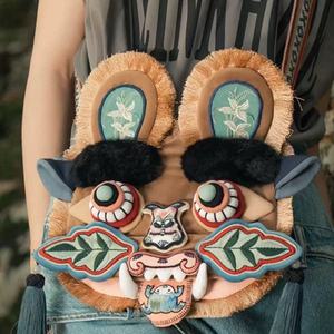 Fashion Polyester Embroidered Plush <b>Toy</b> <b>Tiger</b> Head Backpack & Crossbody Bag with 3D Plush Embroidery - Product Image 3