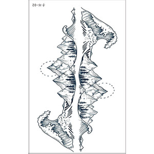 Pegatina de Tatuaje Semipermanente, Papel Impermeable para Brazo, Muñeca, Pierna, Cara, Diseño Tribal de Flores y Brazalete - Product Image 3