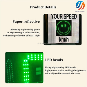 Señal de <span class=keywords><strong>radar</strong></span> con pantalla de velocidad, tablero de advertencia de tráfico con sonrisa roja y verde de doble color, aplicable a autopistas - Product Image 3