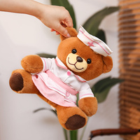 Ensemble de 22 cm d'ours en peluche personnages d'occuperations (Infirmière, Docteur, Détective) pour la décoration intérieure, cadeaux promotionnels, jouet en peluche