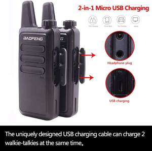 <span class=keywords><strong>2</strong></span> pezzi MINI Walkie Talkie Baofeng BF-R5 2W Radio UHF 400-470Mhz USB carica 1500mAh Baofeng Walkie Talkie BF-R5 - Product Image 2