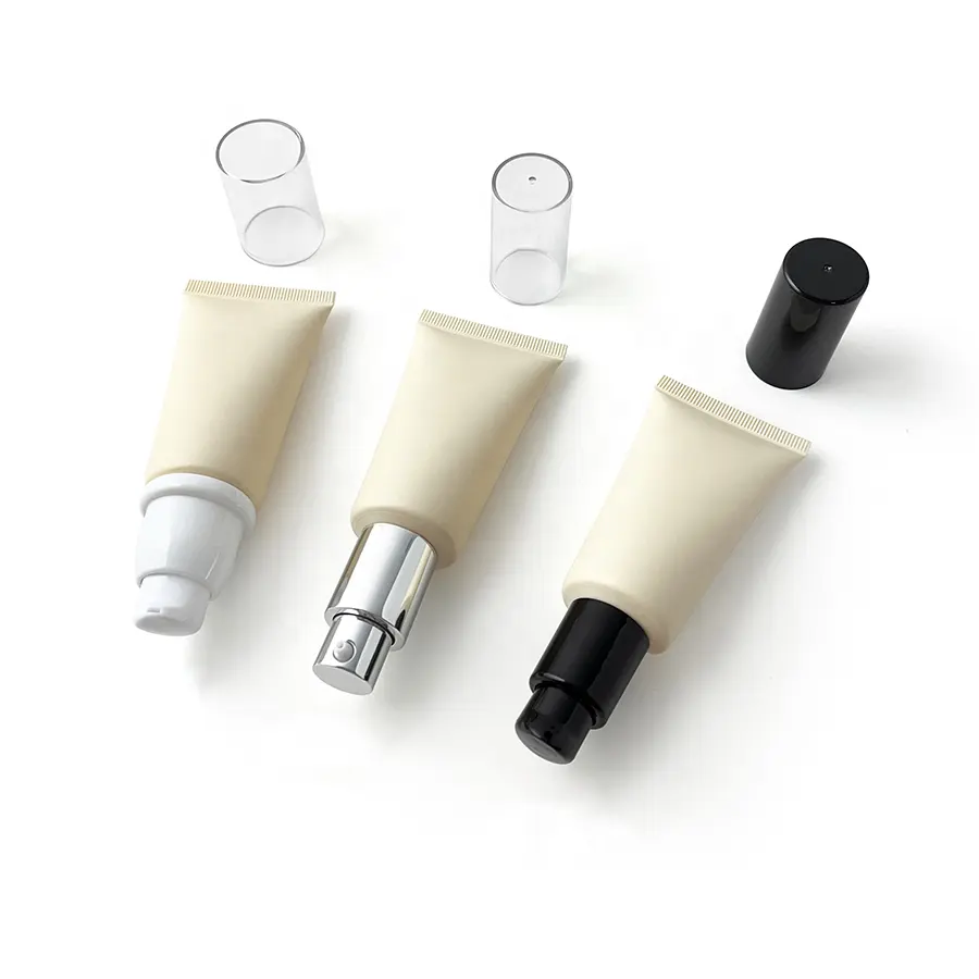 40ml bege fosco líquido fundação tubo logotipo personalizado tubo plástico recipiente macio cosméticos embalagens