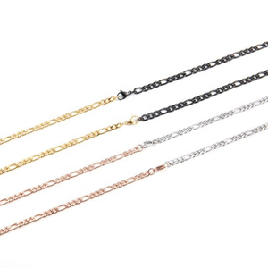 힙합 주얼리 도매 스테인리스 스틸 목걸이 남성용 14k 18k 금도금 케이블 피가로 체인 - Product Image 3