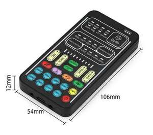Dispositivo Portátil Mini de Mixagem de Áudio com 8 Efeitos Sonoros, Mudador de Voz e Placas de Som - Product Image 1