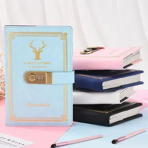 Merry Christmas Luxury Notebook With Lock Diary Notepad Vintage Pirate Anchors PU A5 Stationery Gift Traveler With Pen 2022