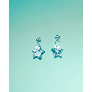 ต่างหูมุกทรงดาวห้าแฉกสีเงิน สแตนเลส แฟชั่นสำหรับทุกเพศ - Product Image 4
