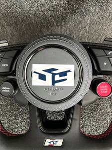 Volante de Cuero Cosido a Mano de Entrega Rápida para <span class=keywords><strong>Audi</strong></span> Q5 Q5L Q7 4M SQ8 <span class=keywords><strong>Q8</strong></span>, Volante 2018 2019 2020 2021 2022 <span class=keywords><strong>2023</strong></span> 2024 - Product Image 2