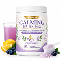 Mélange en poudre apaisant pour adultes, soutien à la relaxation, magnésium, glycine, L-théanine, boisson bien-être quotidienne, pot, marque privée OEM/ODM