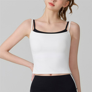 Top Deportivo Corto Estilo Coreano para Mujer, Diseño Bicolor con Efecto Segunda Piel, Ideal para Yoga, Running y Gimnasio, Tops Deportivos Personalizados Disponibles - Product Image 3